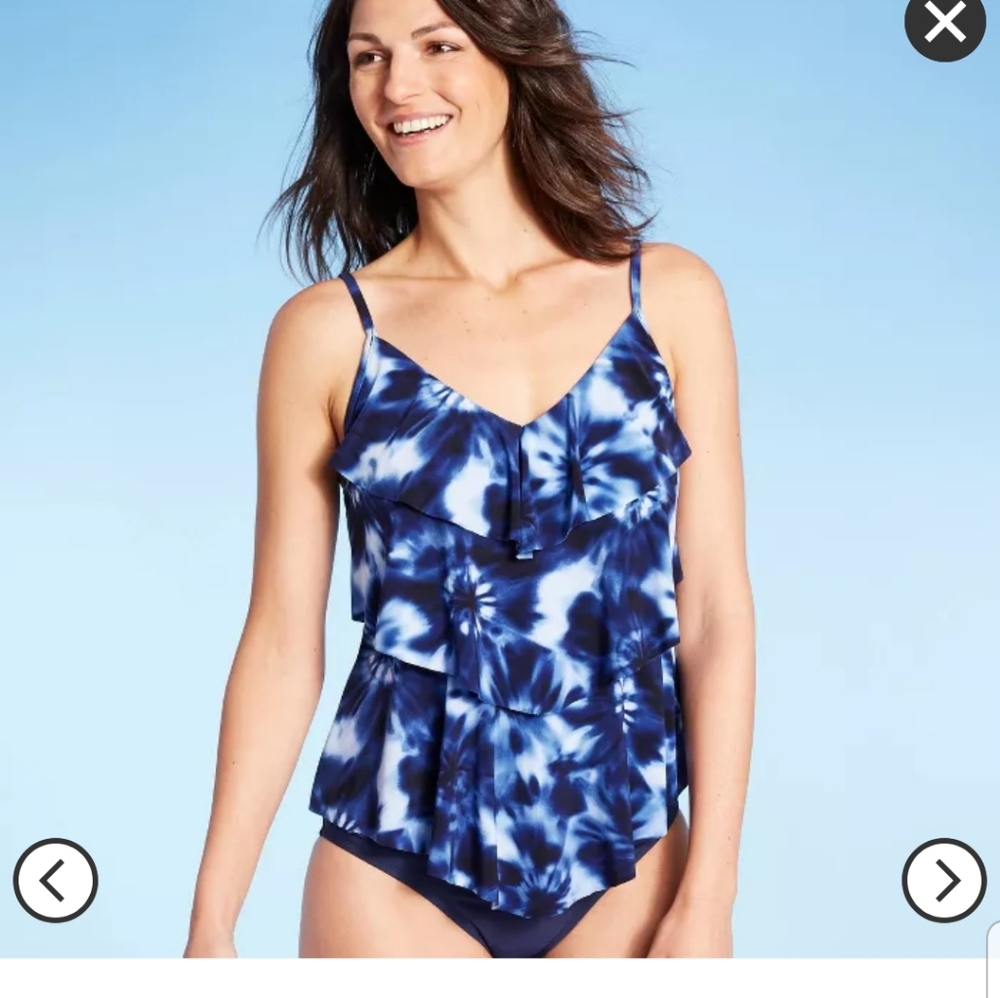 NWT Blue Tie Dye Tankini Top